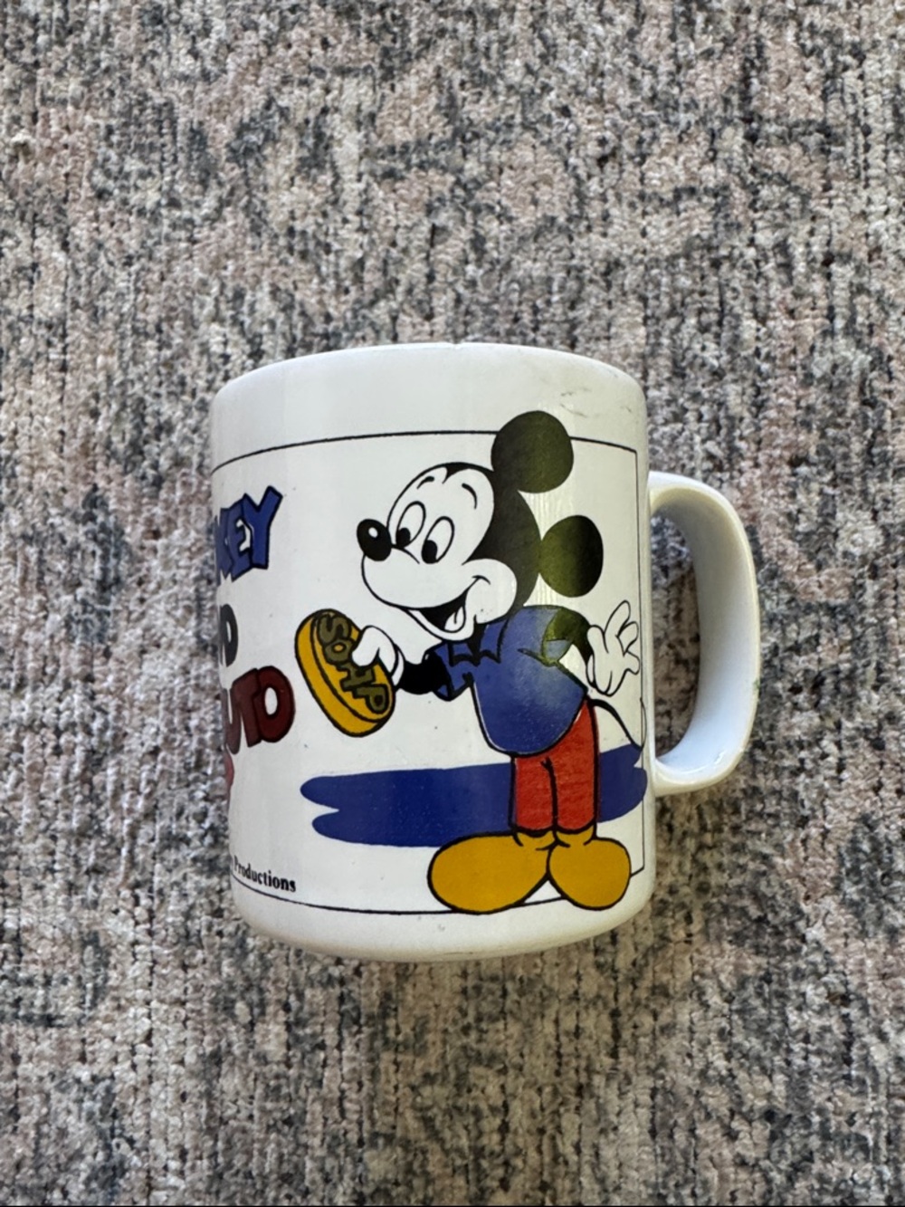 Classic Cartoon White Ceramic Mug with Multicolor Character Print